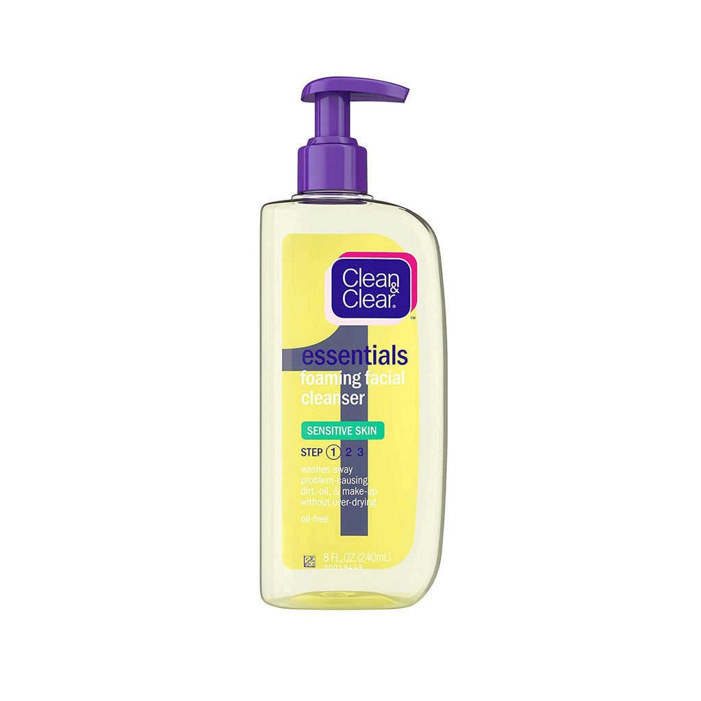 Clean & Clear Foaming Facial Cleanser, Sensitive Skin, 8 Ounces