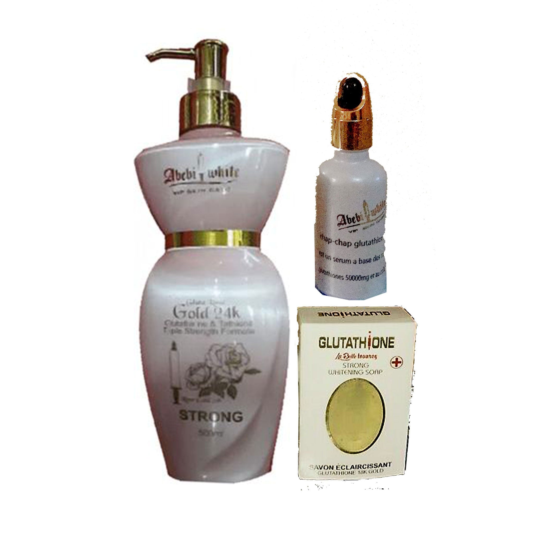 BUY Abebi White Gluta Glow Gold (Lotion, Serum And Whitening Soap) –  Coccibeauty