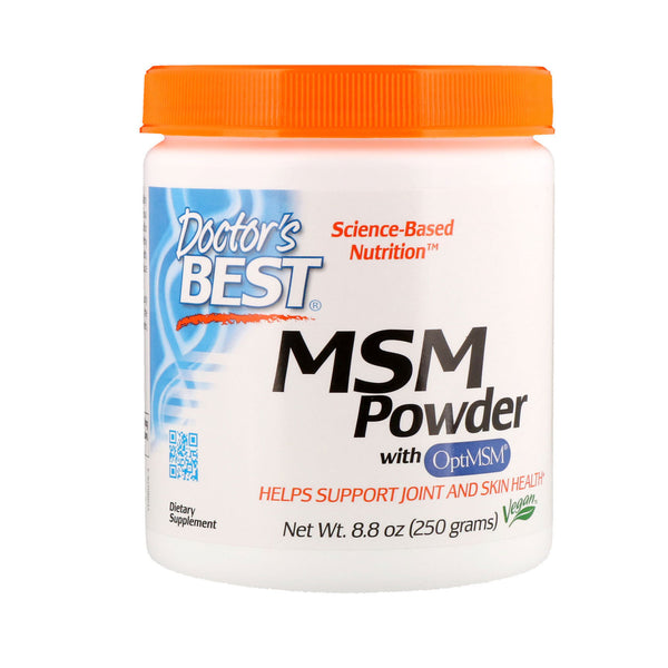 Doctor's Best MSM Powder with OptiMSM, Non-GMO, Vegan, Gluten Free, Soy Free, 250 Grams