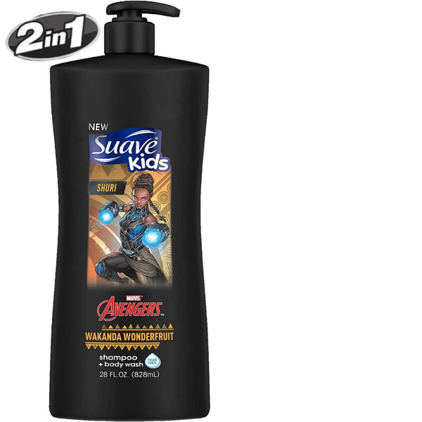 Suave Kids 2in1 Shampoo + Body Wash Avengers Shuri Wakanda Wonderfruit 828ml Black