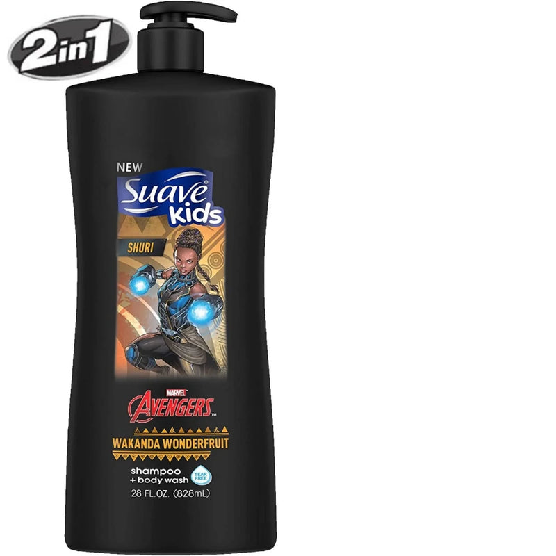 Suave Kids 2in1 Shampoo + Body Wash Avengers Shuri Wakanda Wonderfruit 828ml Black