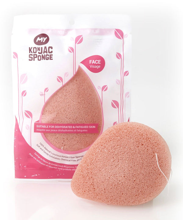 Konjac Sponge All Natural Korean Fiber French Pink Clay Facial Sponge