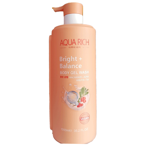 AQUA RICH BRIGHT +BALANCE BODY GEL WASH 1000ML