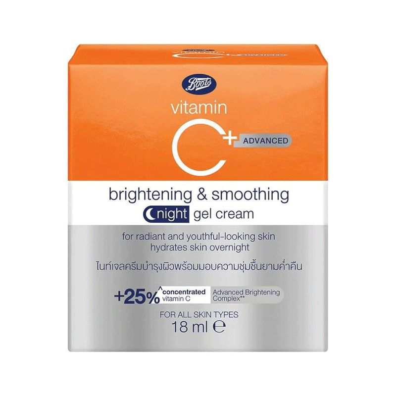 Boots Vitamin C Advanced Brightening & Smoothing Night Gel Cream 50ml