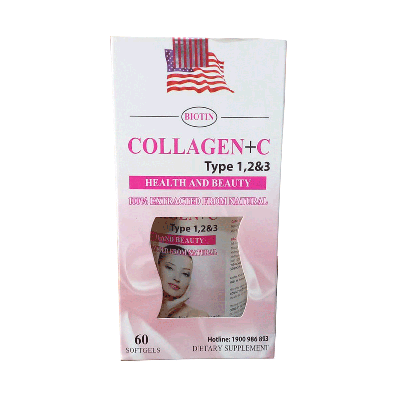 Collagen + C Type 1 2 & 3 Health and Beauty Supplement