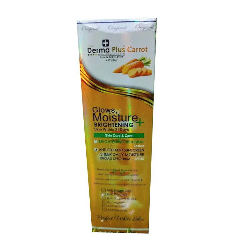 Derma Plus Carrot Moisture + Brightening Face And Body Lotion  550ml
