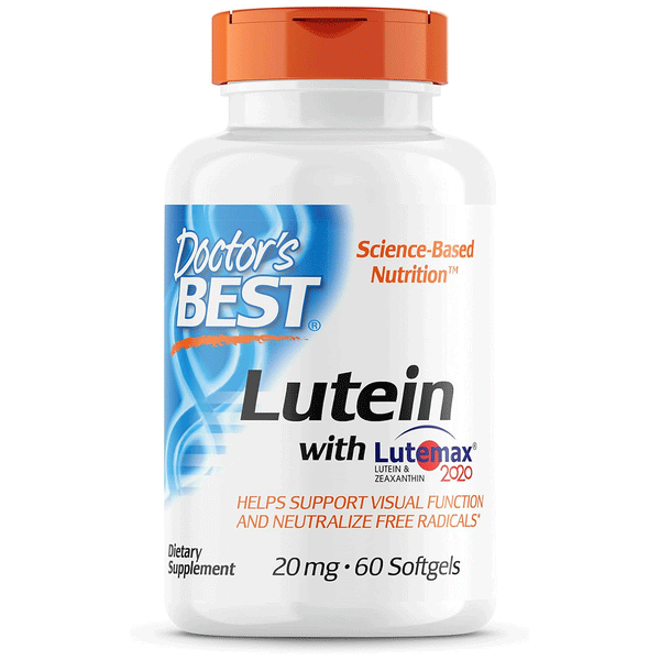 Doctor's Best Lutein Featuring Lutemax, Non-GMO, Gluten Free, Eye Health, 20 mg, 60 Softgels