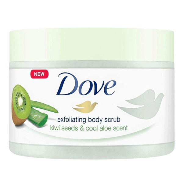 Dove Exfoliating Body Polish Kiwi & Aloe Body Scrub, 10.5 oz