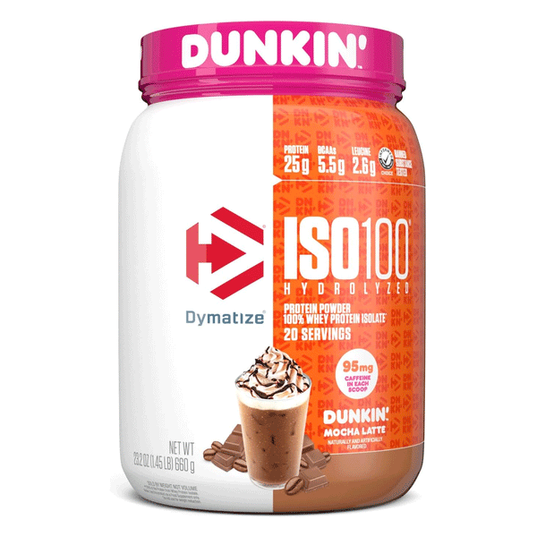 Dymatize ISO100 Hydrolyzed Whey Isolate Protein Powder, Dunkin' Mocha