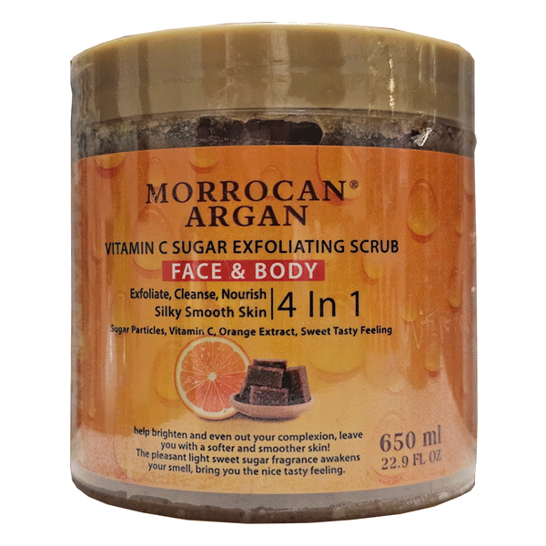 Morrocan Argan Vitamin C Exfoliating & Whitening Sugar Scrub 650ml
