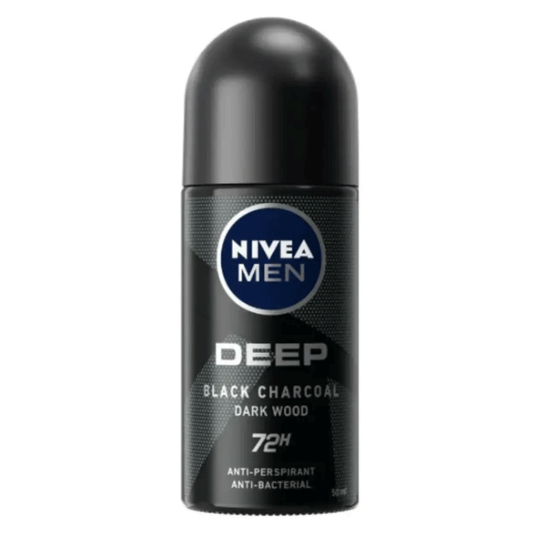 Nivea Men Deep Black Carbon Darkwood Anti-Perspirant Roll On 50ml