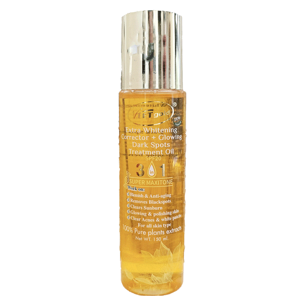 Veet Gold Extra Whitening Corrector + Glowing, Dark Spot Treatment Oil for Face & Body