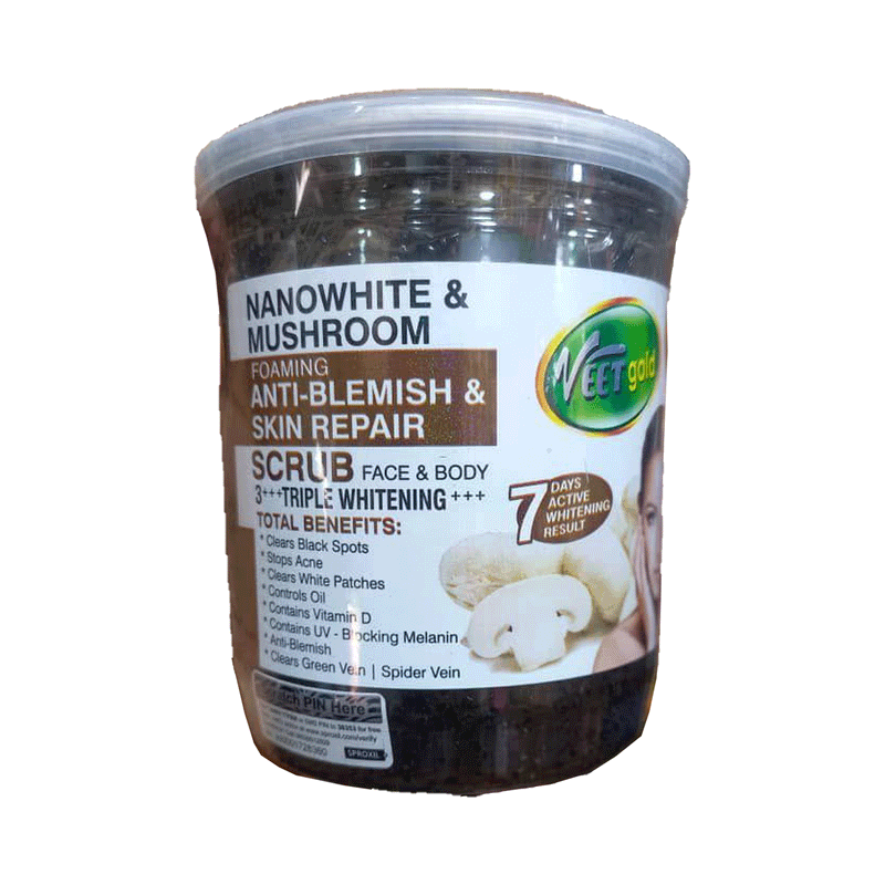 Veet Gold Nanowhite And Mushroom Anti Blemish And Skin Repair Scrub