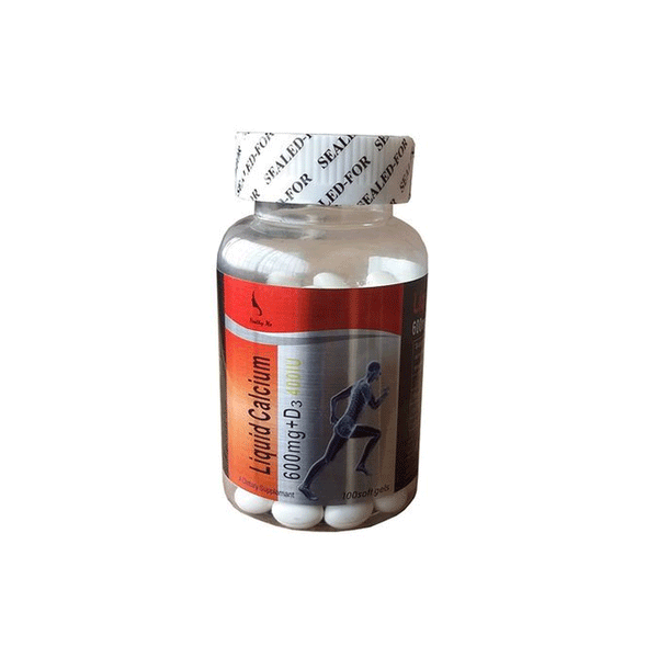 Healthy Me Liquid Calcium 600mg + Vitamin D3 - 100 Soft Gels