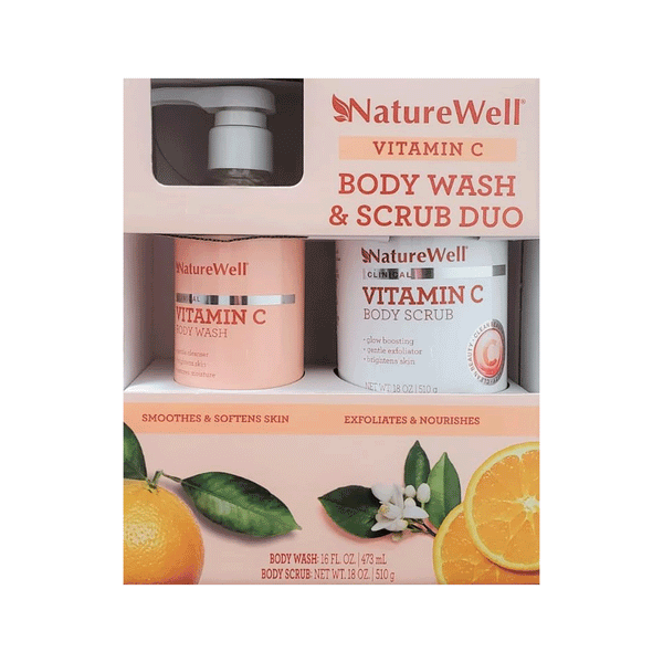 NatureWell Vitamin C Body Wash & Scrub Duo