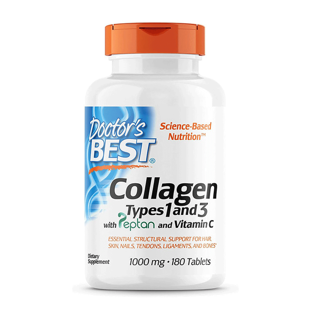 Doctor's Best, Collagen Types 1 and 3 with Vitamin C, 1,000 mg, 180 Tablets