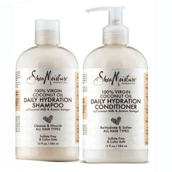 Shea Moisture 100% Virgin Coconut Oil Daily Hydration Conditioner & Shampoo Set
