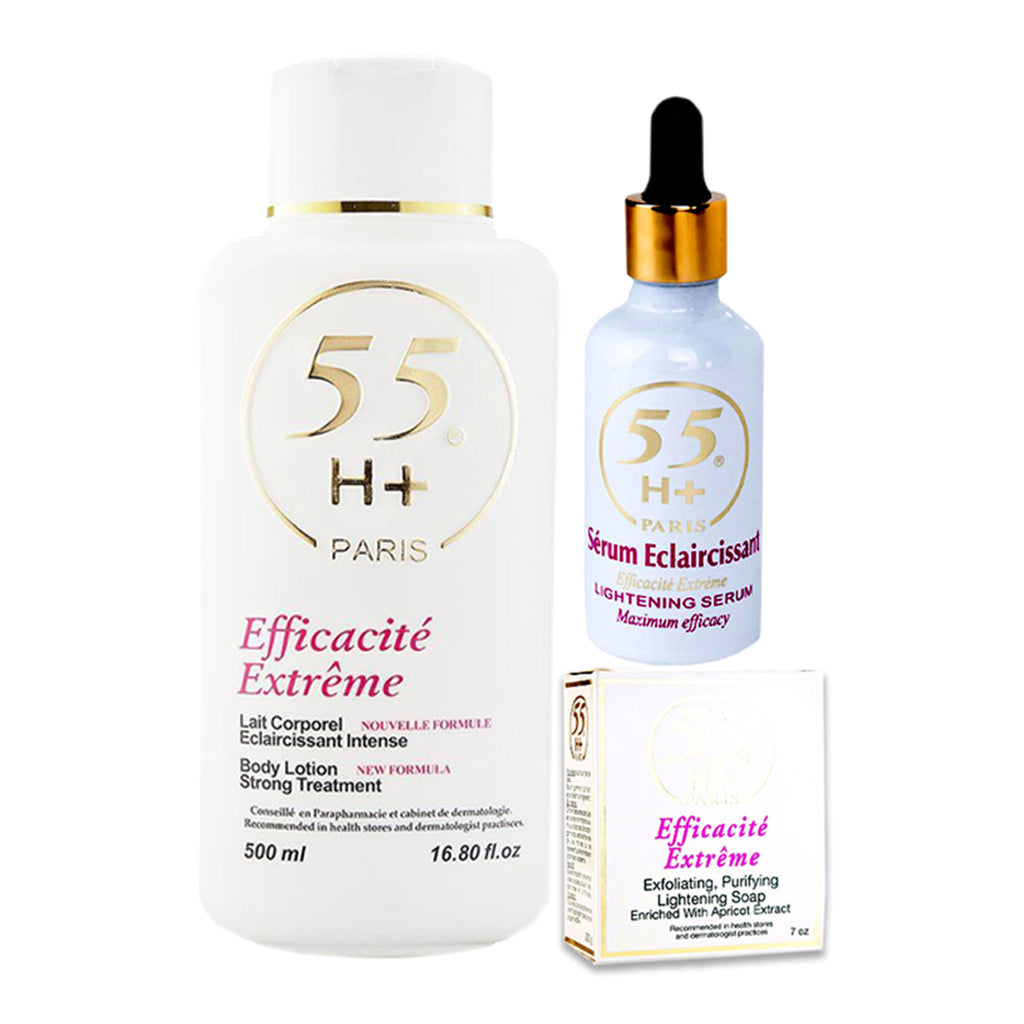 55H+ Efficacite Extreme ( Lightening Body Lotion, Lightening Bar Soap And Lightening Serum ) 3-pc Set