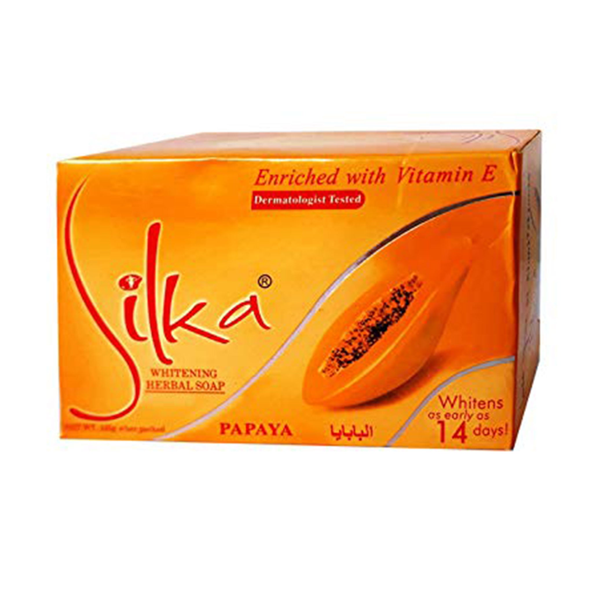 Silka Whitening Herbal Soap Papaya Soap with Vitamin E (135g