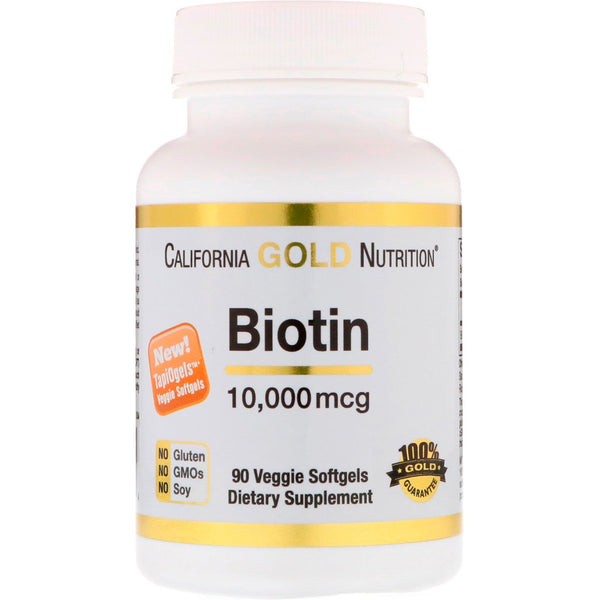 California Gold Nutrition, Biotin, 10,000 mcg, 90 Veggie Softgels