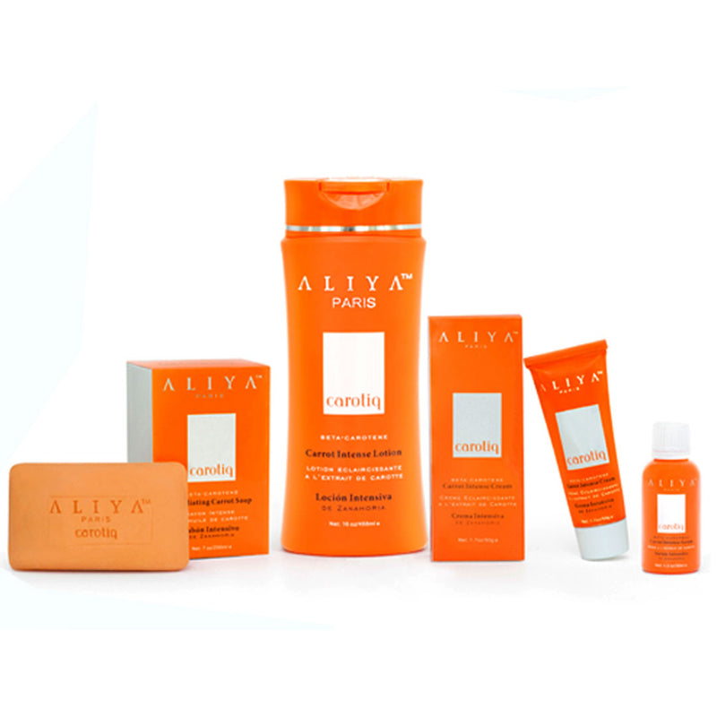 Aliya Lightening ( 24k Gold Triple Lightening Milk, Cream Tube, serum And Whitening Soap ) 4-pc Set