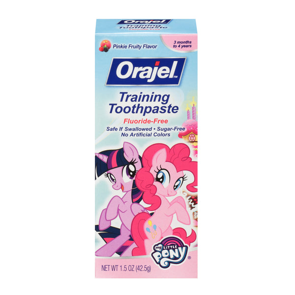 Orajel My Little Pony Fluoride-Free Training Toothpaste, Pinky Fruity Flavor, One 1.5oz Tube