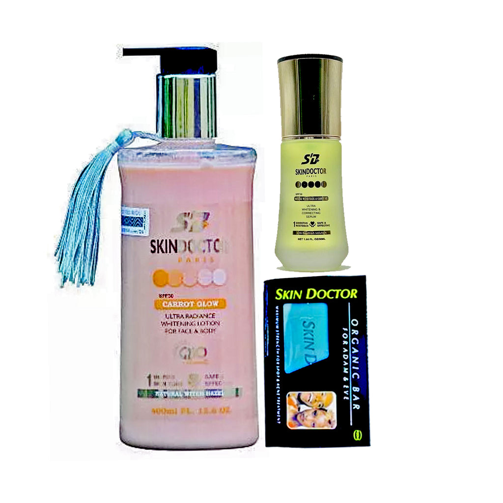 Skin Doctor Carrot Glow ( Lotion, Serum And Soap ) 3-Pc Set