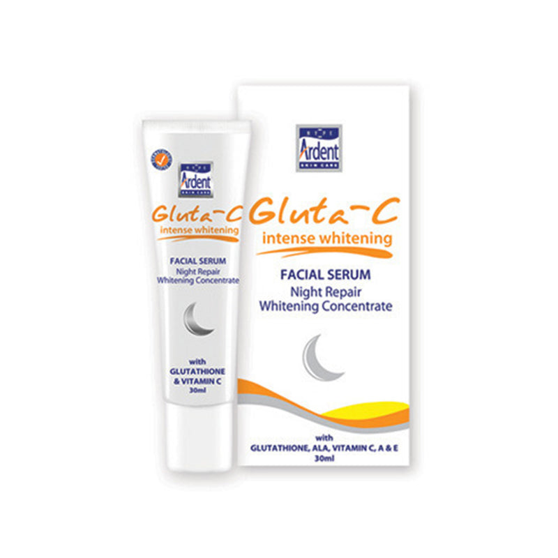 Gluta-C Intense Whitening Facial Serum Night Repair Whitening Concentrate with Glutathione, ALA, Vitamin C,A & E - 30ml