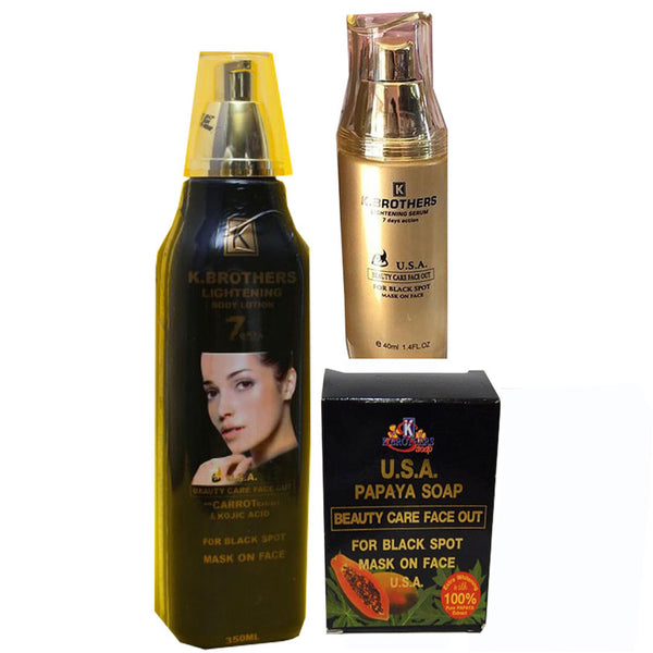 K. Brothers Lightening ( Body Lotion, Serum And Soap ) 3-pc Set.
