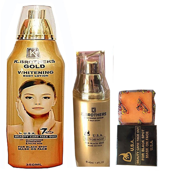 K Brothers Body ( Lotion,Serum And Soap ) 3-pc Set