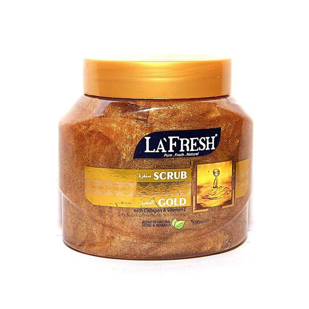 La Fresh Gold Exfoliating Face & Body Scrub with Collagen & Vitamin E - 500ml