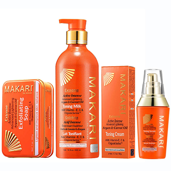 Makari Extreme Argan & Carrot (Body Lotion, Serum, Tube Cream And Soap) 4-pc Set