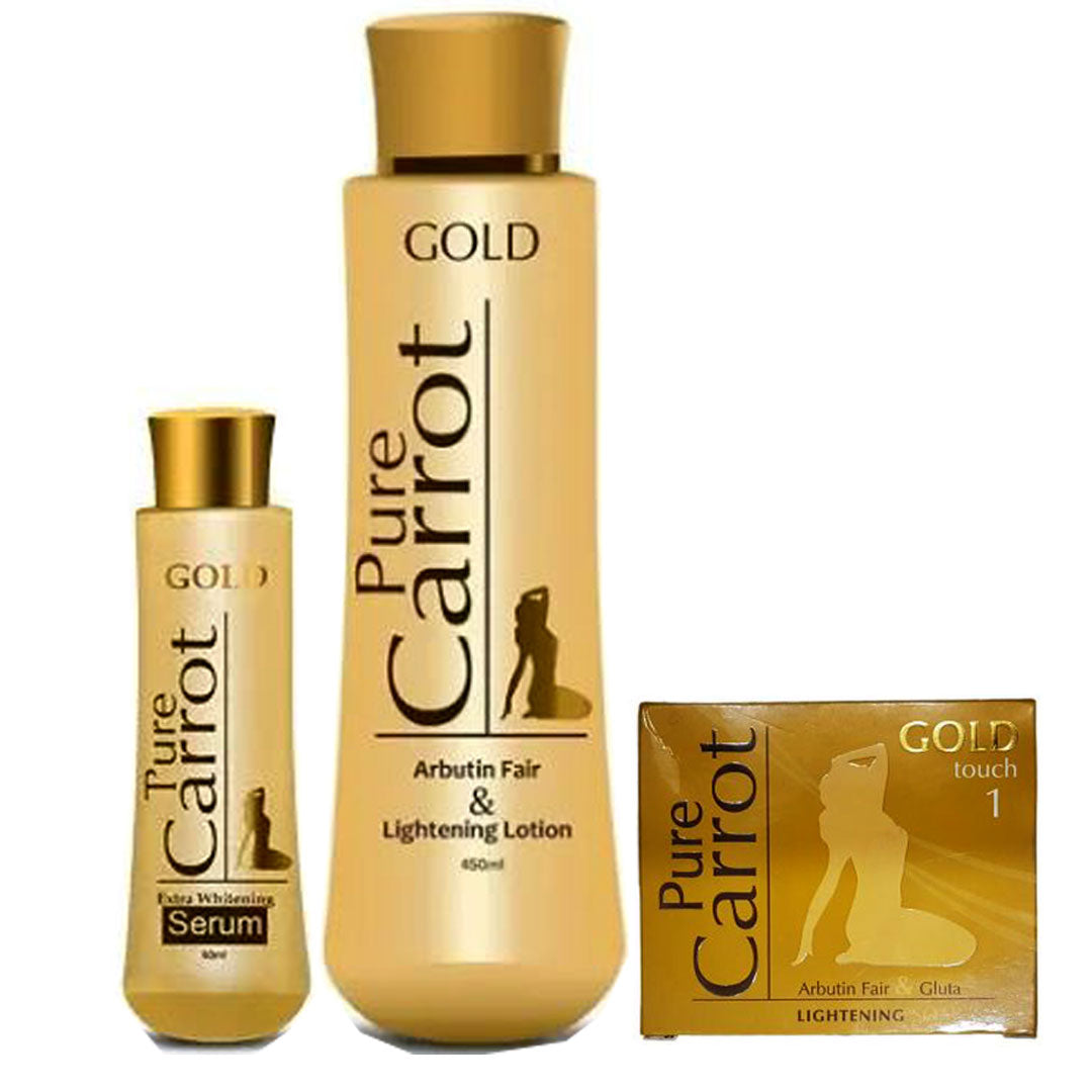 Pure Carrot Gold Lightening ( Lotion, Serum And Soap ) 3-pc Set