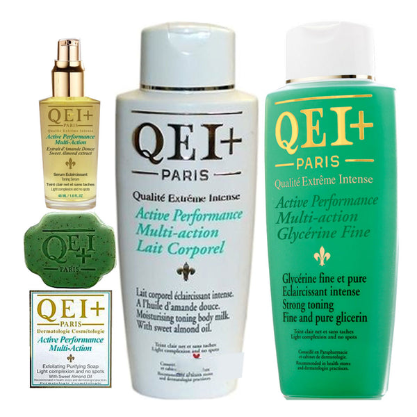 Qei+ Active Performance ( Lotion, Serum, Glycerine And Soap ) 4-pc Set