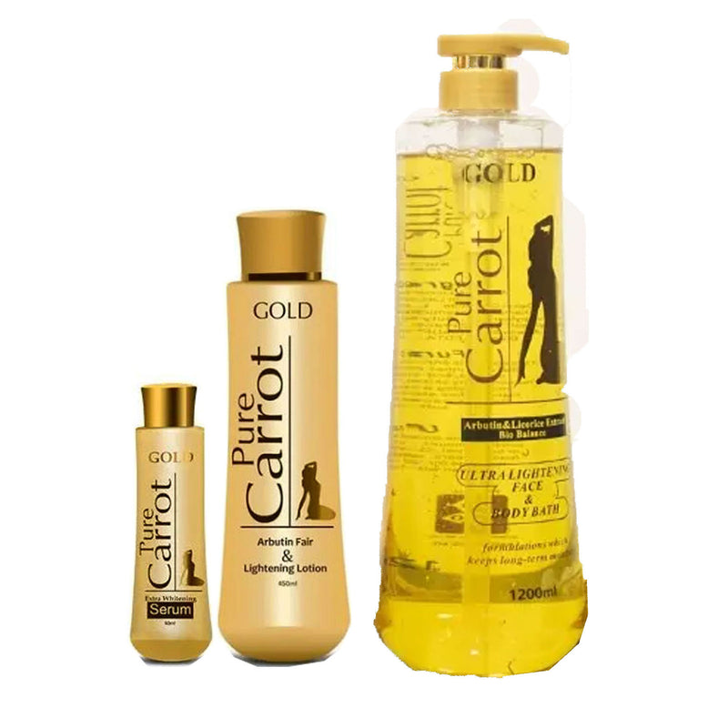 Pure Carrot Gold Lightening 3-pc Set (Lotion, Serum And Shower Gel)