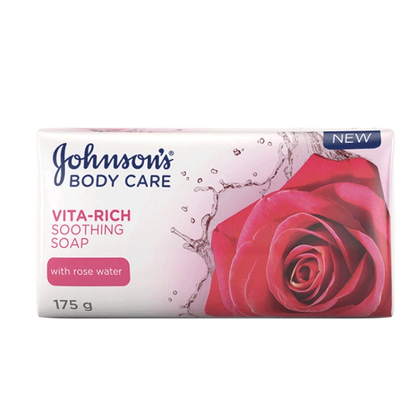 JOHNSON'S Body Care Vita Rich Soothing Soap - Rose Water Extracts 5+1