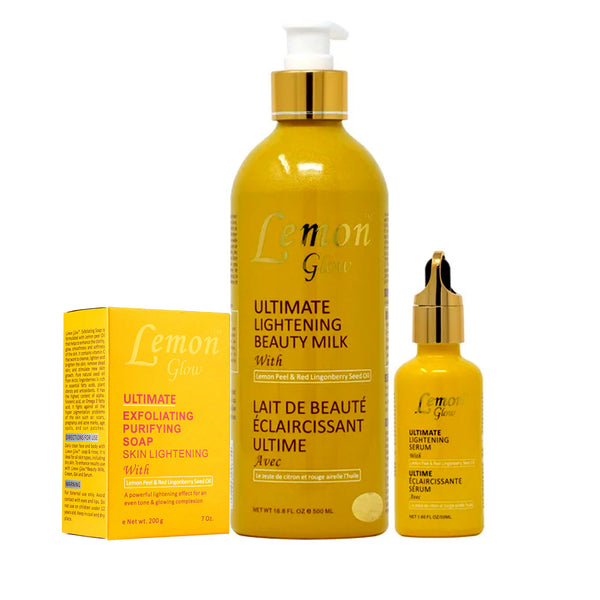 Lemon Glow ( Body Lotion, Serum And Soap ) 3-pc Set
