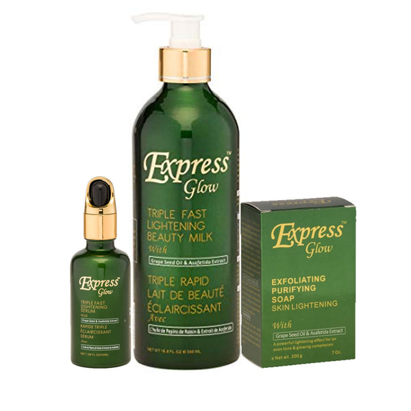 Express Glow ( Lightening Beauty Milk, Serum And Soap ) 3-pc Set
