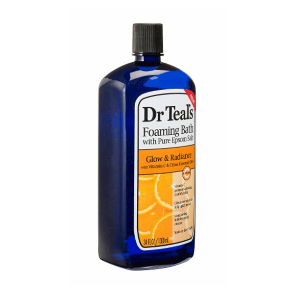 Dr. Teal's Foaming Bath with Epsom Salt, glow and radiance.