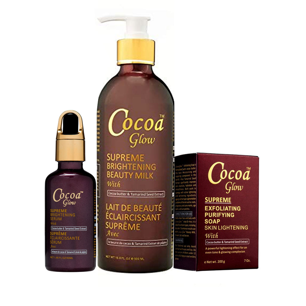 Cocoa Glow ( Lotion, Serum And Soap ) 3-pc Set