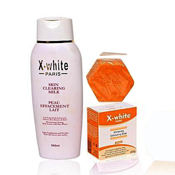 X White Skin Clearing Milk ( Soap And Skin Clearing Milk ) 2-pc Set