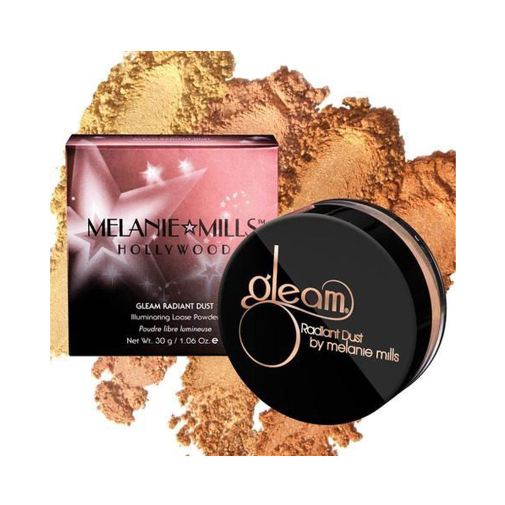 Melanie Mills Hollywood Gleam Radiant Dust Light Gold Powder 1.06 oz