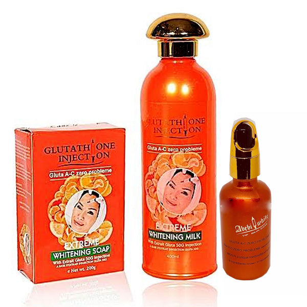 GLUTATHIONE INJECTION EXTREME ( LOTION, SERUM AND SOAP ) 3-PC SET