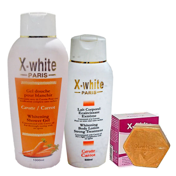 X White Whitening Body Lotion (Shower Gel, Lotion And Soap) 3-pc Set