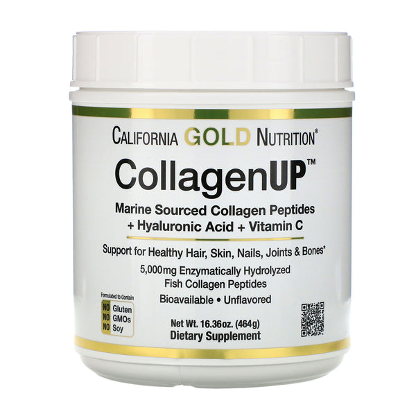 California Gold Nutrition, CollagenUP, Marine Hydrolyzed Collagen + Hyaluronic Acid + Vitamin C, Unflavored, 16.36 oz (464 g)