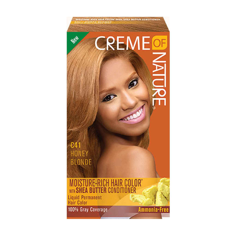 Crème Of Nature Exotic Rich Liquid Permanent Hair Color With Shea Butter Conditioner - Honey Blonde C41