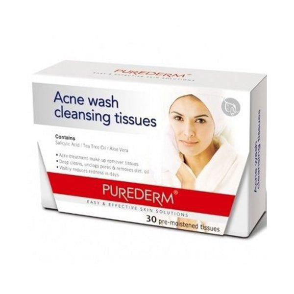 Purederm Acne Wash Cleansing Tissues 30 sheets