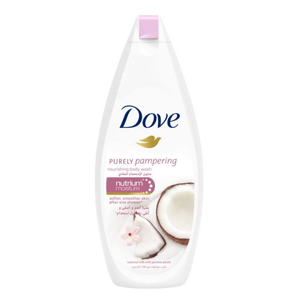 DOVE PURELY PAMPERING BODY WASH, COCONUT MILK WITH JASMINE PETALS