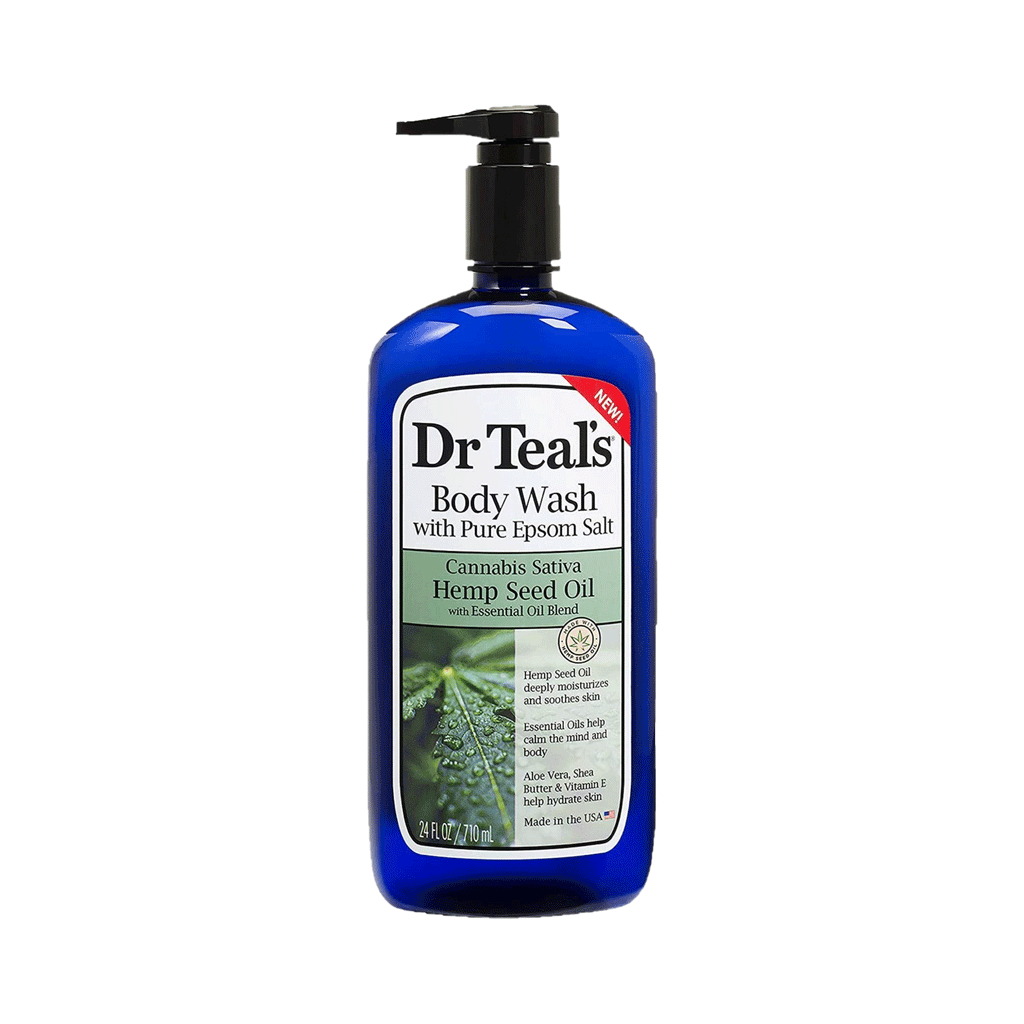 Dr Teal's Body Wash with Pure Epsom Salt, Cannabis Sativa Hemp Seed Oil