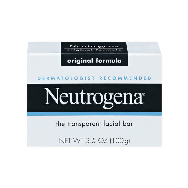 Neutrogena Original Gentle Facial Cleansing Bar with Glycerin, Pure & Transparent Face Wash Bar Soap, 3.5 oz (100g)